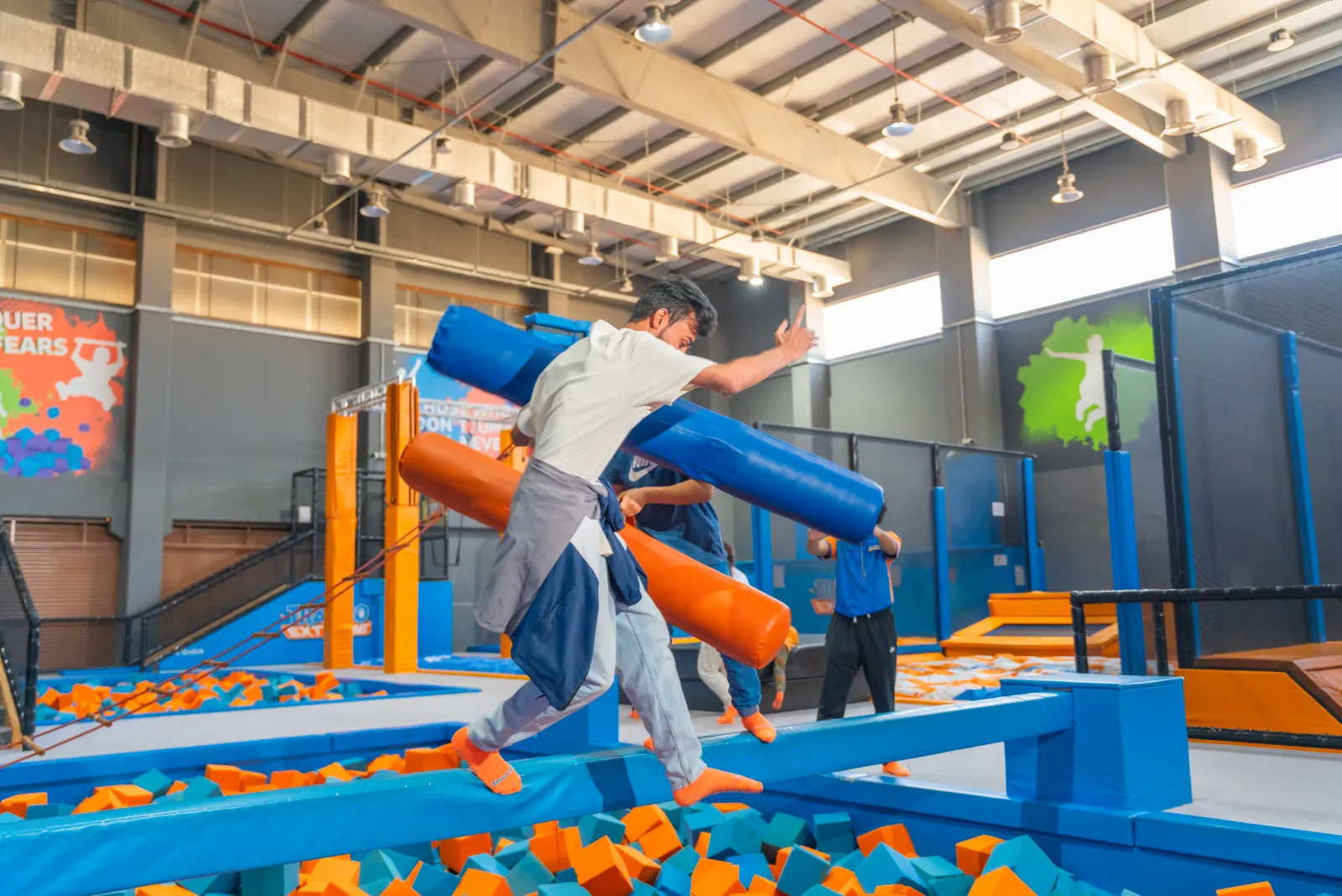 Battle Beam challenge at Trampo Oman