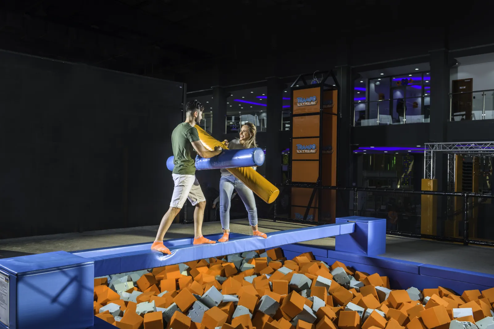 Guests enjoying the Battle Beam attraction