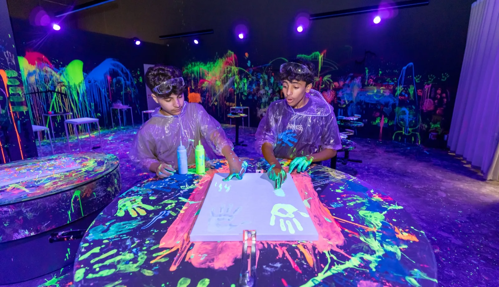 Kids enjoying paint activities