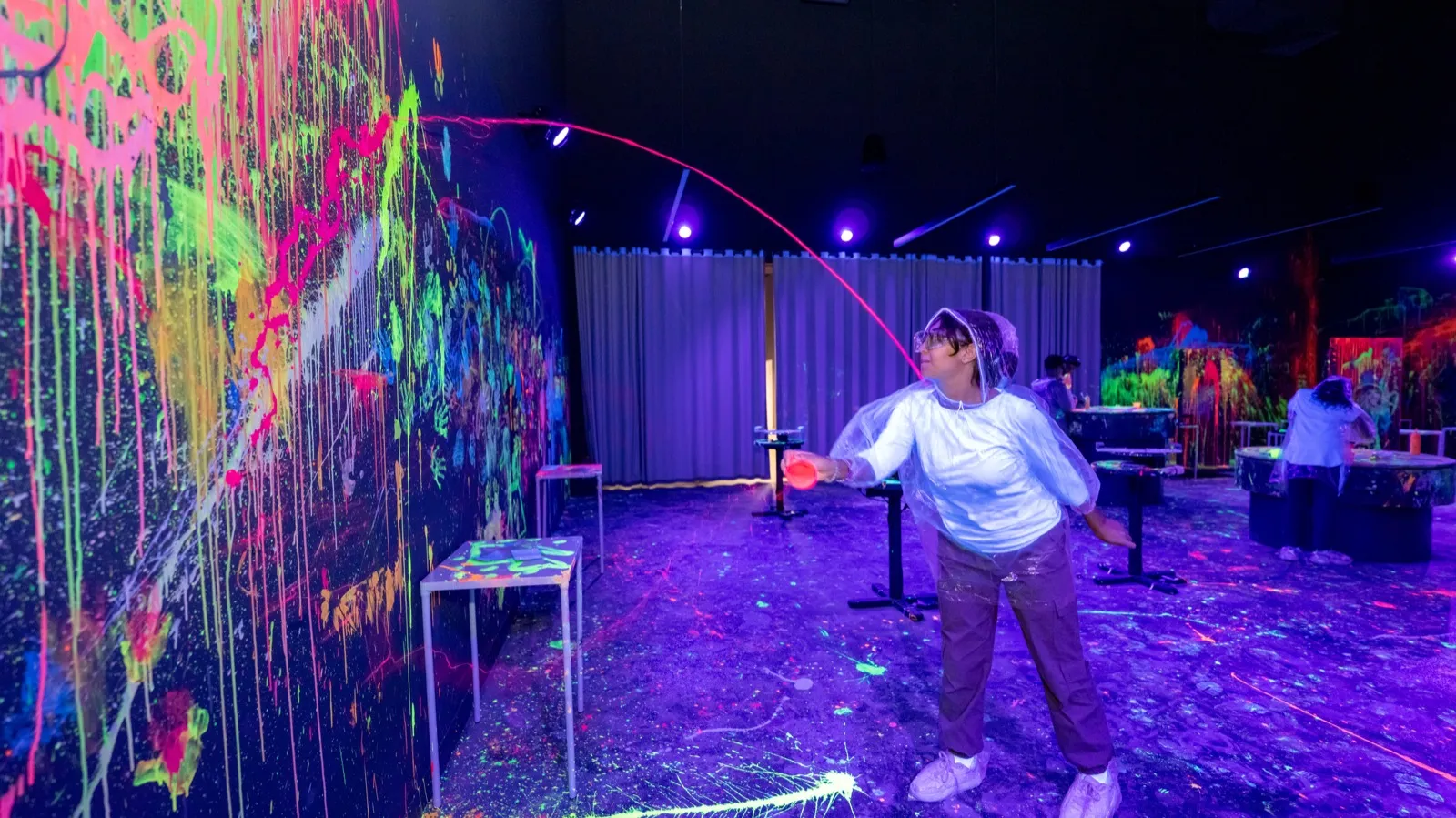 Neon paint session at Trampo Oman