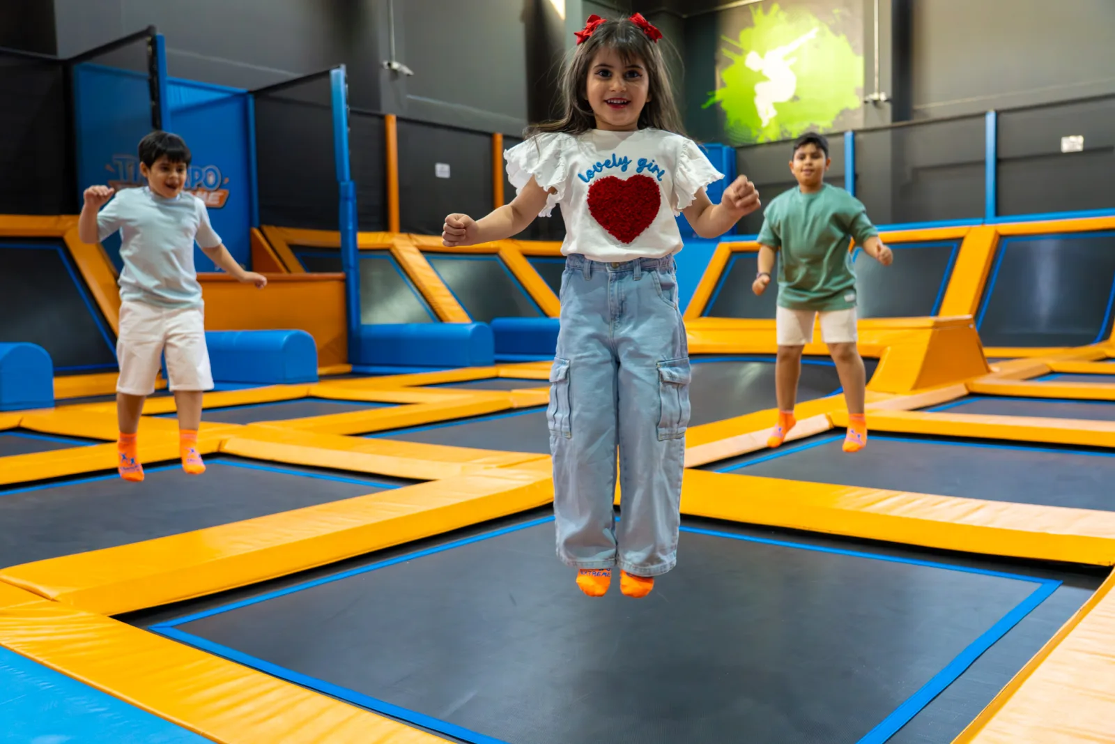 Trampoline play zone at Trampo Oman