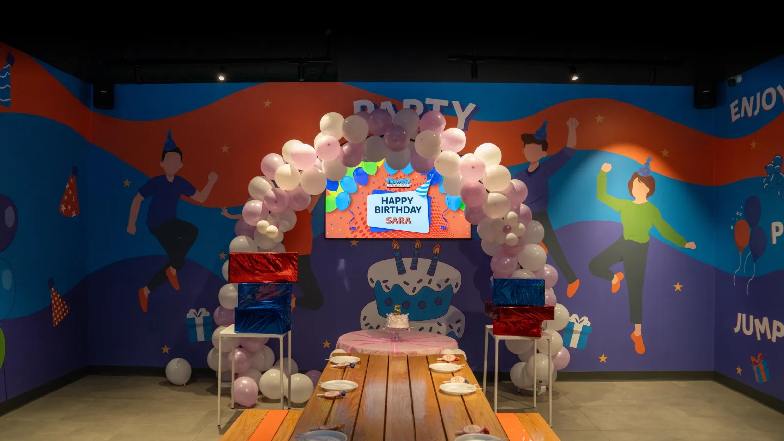 Birthday guests enjoying activities