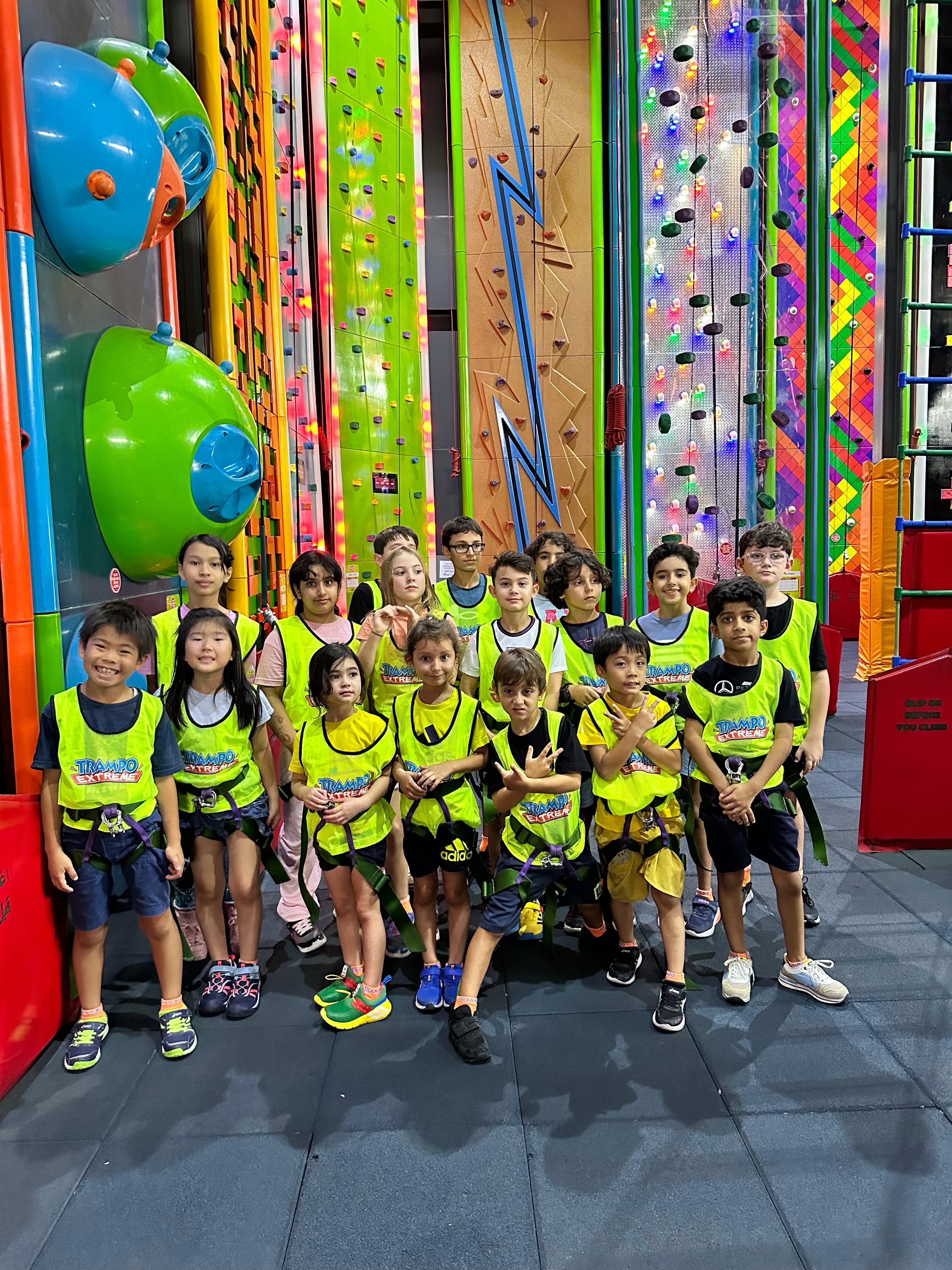 School group visiting Trampo